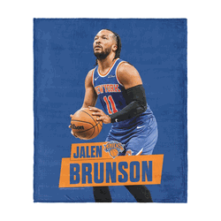 New York Knicks NBA Jalen Brunson Silk Touch Throw Blanket 50 x 60 inches