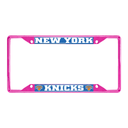 New York Knicks Pink Metal License Plate Frame - 6.25"x12.25"