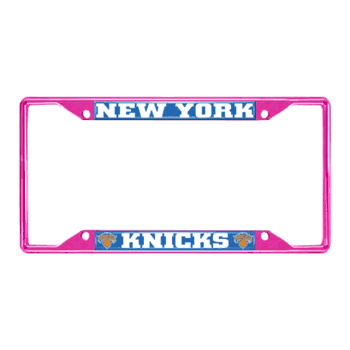 New York Knicks Pink Metal License Plate Frame - 6.25