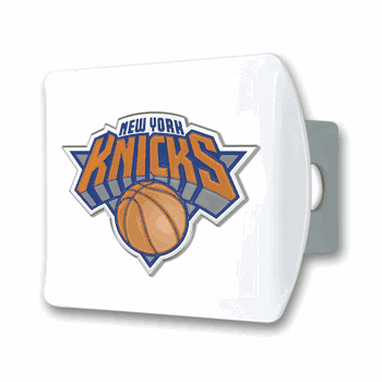 New York Knicks White Metal Hitch Cover with  3D Color Emblem