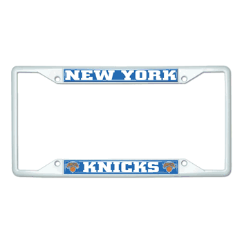 New York Knicks White Metal License Plate Frame - 6.25