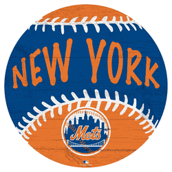 New York Mets 12" Baseball Cutout Sign with City Name