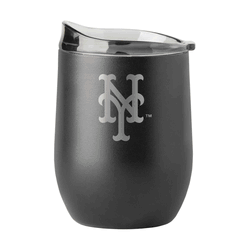 New York Mets 16oz Black Etch Powder Coat Curved Bev