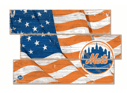 New York Mets American Flag 3 Plank