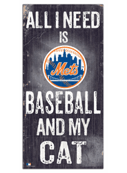 New York Mets Baseball and My Cat 6x12 Sign