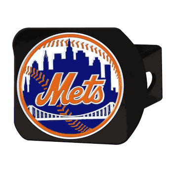 New York Mets Black Metal Hitch Cover - 3D Color Emblem