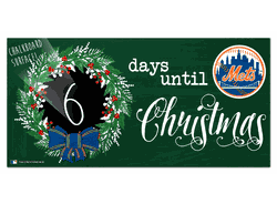 New York Mets Chalk Christmas Countdown 6x12 Sign