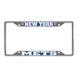 New York Mets Chrome Metal License Plate Frame, 6.25in x 12.25in