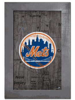 New York Mets City Map 11x19 Sign