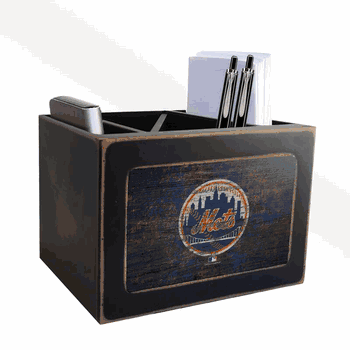 New York Mets Distressed Desktop Organizer w/Team Color