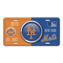 New York Mets Embossed Metal License Plate