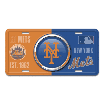 New York Mets Embossed Metal License Plate