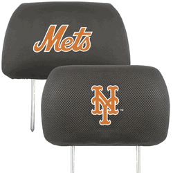New York Mets Embroidered Head Rest Cover Set - 2 Pieces