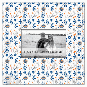 New York Mets Floral Pattern 10x10 Frame