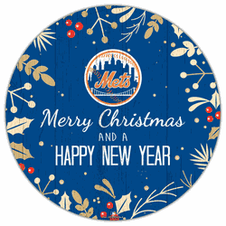 New York Mets Merry Christmas & New Year 12in Circle