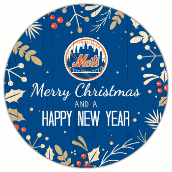 New York Mets Merry Christmas & New Year 12in Circle