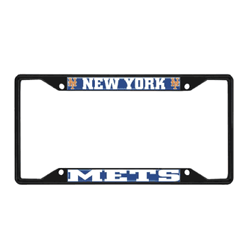 New York Mets Metal License Plate Frame Black Finish