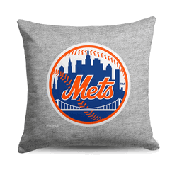 New York Mets MLB Primary Sweatshirt PIllow 16 Inches