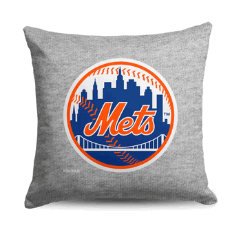 New York Mets MLB Primary Sweatshirt PIllow 16 Inches
