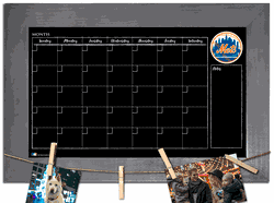New York Mets Monthly Chalkboard with frame & clothespins 11x19 Sign