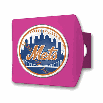 New York Mets Pink Metal Hitch Cover with  3D Color Emblem