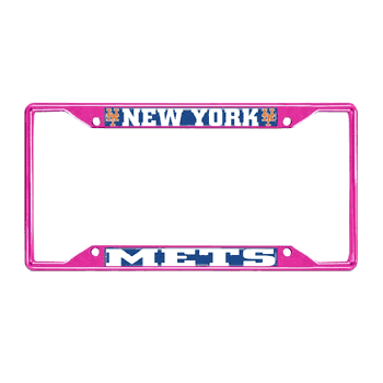 New York Mets Pink Metal License Plate Frame - 6.25