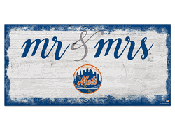 New York Mets Script Mr & Mrs 6x12 Sign