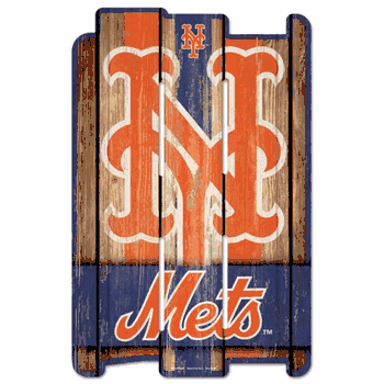 New York Mets Sign 11x17 Wood Fence Style