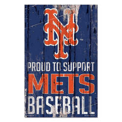 New York Mets Sign 11x17 Wood Proud to Support Design