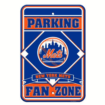 New York Mets Sign 12x18 Plastic Fan Zone Parking Style CO