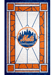 New York Mets Stained Glass 11x19 Wood Sign
