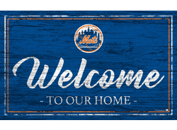 New York Mets Team Color Welcome 11x19 Sign