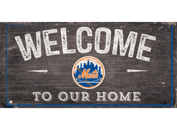 New York Mets Welcome Distressed Sign