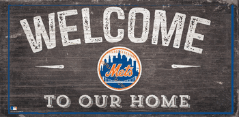 New York Mets Welcome Distressed Sign