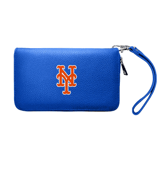 New York Mets Zip Organizer Wallet Pebble Royal