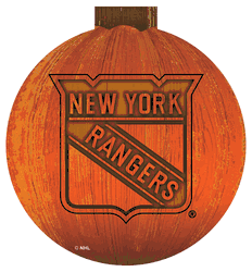 New York Rangers 12 in. Halloween Pumpkin Sign