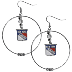 New York Rangers 2 Inch Hoop Earrings