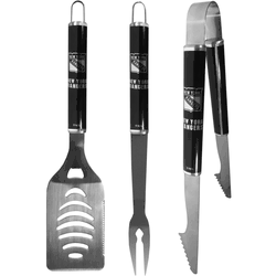 New York Rangers 3 pc Steel BBQ Set in Black