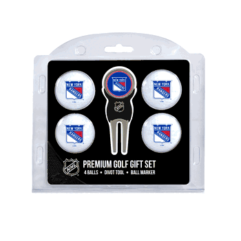 New York Rangers 4 Ball Gift Set + Divot Tool & Marker