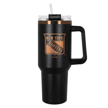 New York Rangers 40oz Black and Copper Colossus Travel Mug with Straw