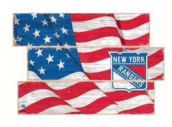 New York Rangers American Flag 3 Plank