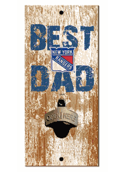 New York Rangers Best Dad Bottle Opener   Wood Sign