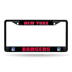 New York Rangers  Black Chrome Frame with Plastic Inserts 12" x 6" Car/Truck Auto Accessory