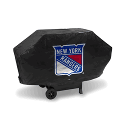 New York Rangers Black Deluxe Vinyl Grill Cover - 68" Wide/Heavy Duty/Velcro Staps