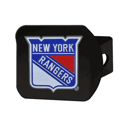 New York Rangers Black Metal Hitch Cover - 3D Color Emblem