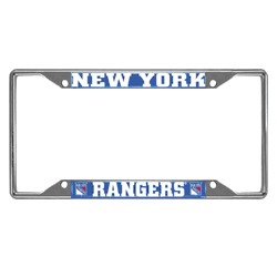 New York Rangers Chrome Metal License Plate Frame, 6.25in x 12.25in