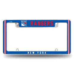 New York Rangers Classic 12" x 6" Chrome All Over Automotive License Plate Frame