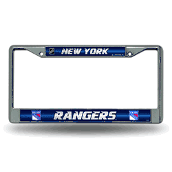 New York Rangers Classic 12" x 6" Silver Bling Chrome Car/Truck/SUV Auto Accessory