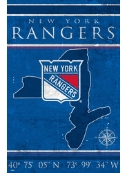 New York Rangers Coordinates 17x26