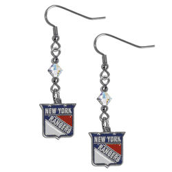 New York Rangers Crystal Dangle Earrings